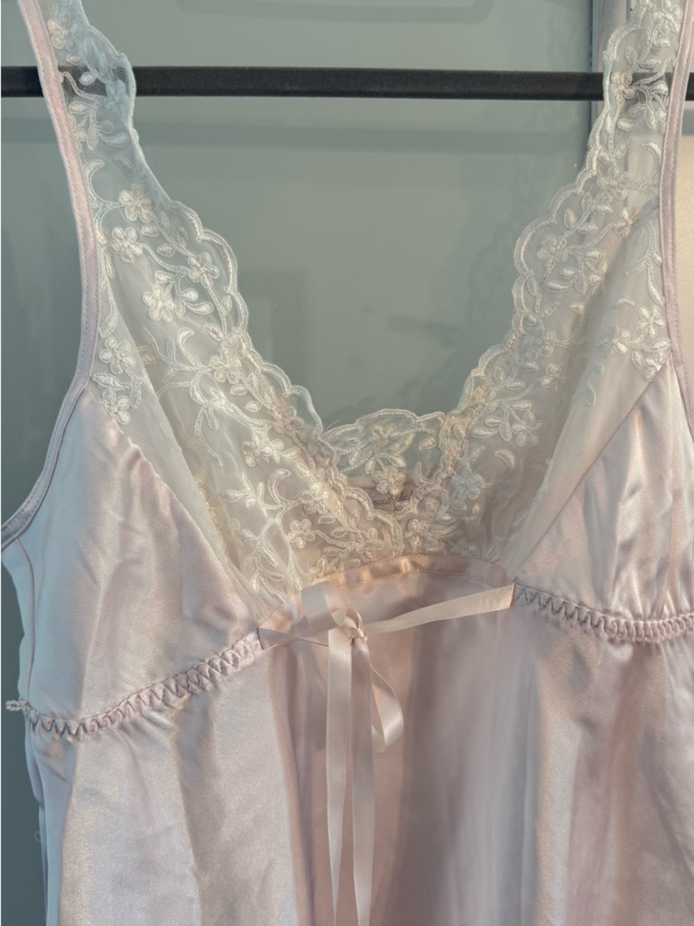 Fairycore Angelcore Pink Satin Lace Slip Dress Babydoll Nightgown Coquette Y2K - Picture 2 of 7